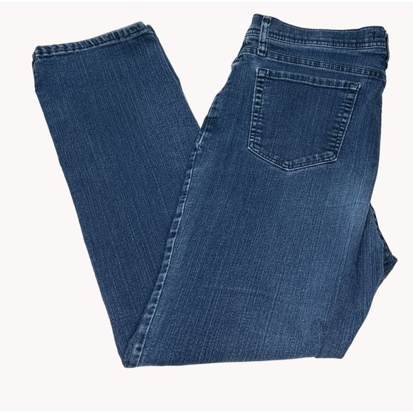 Lee Classic Fit Straight Leg at the Waist Jeans Womens 14 Denim Blue High Rise - Picture 1 of 10